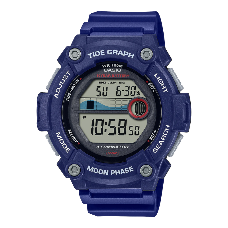 CASIO Tide and Time Watch + Eurocor 6 Piece Take Apart Spin Rod