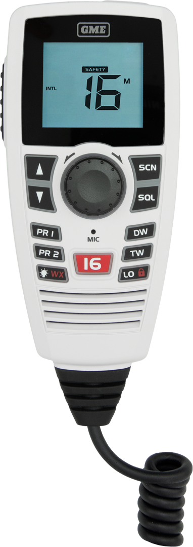 GME GX750W Black Box VHF Marine Radio - White