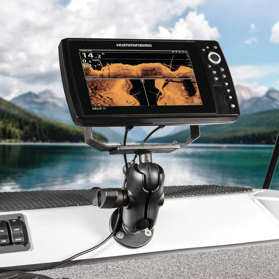 RAM Mounts Drill-Down Double Ball Mount for Humminbird Helix 9, 10, and 12
