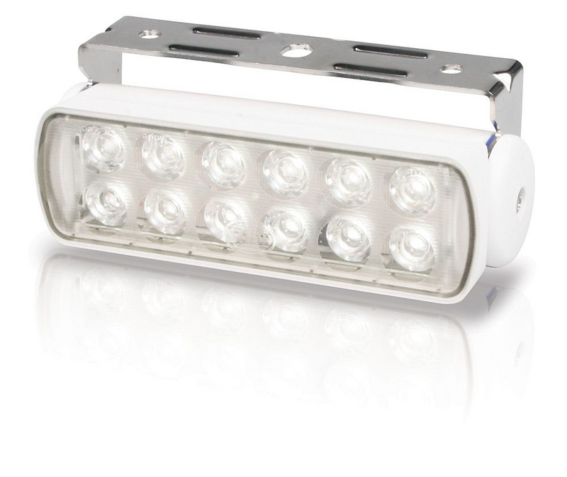 Hella Marine Sea Hawk LED Floodlights (Bracket Mount) - Spot Light, White Housing