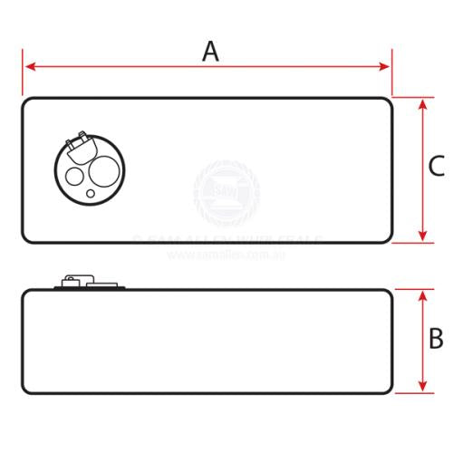 Fuel Tank - stainless steel 88L