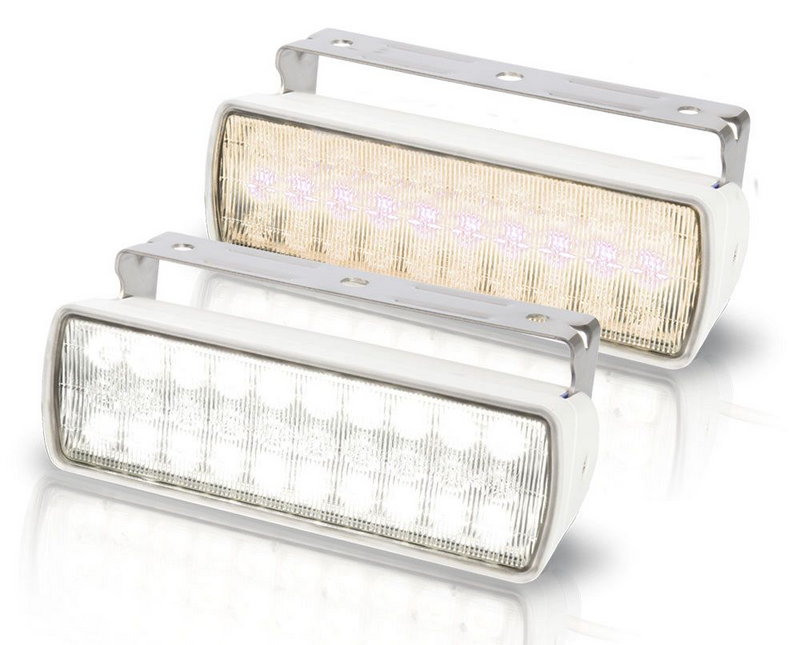 Hella Marine Sea Hawk-XL Dual Colour LED Floodlights - White/Warm White Combination, White Housing