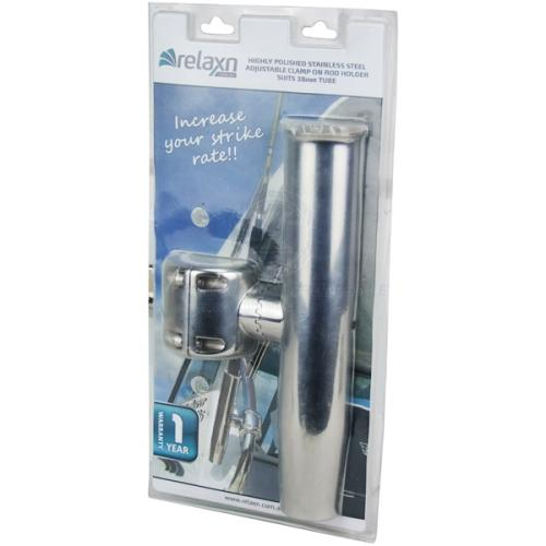 Relaxn Rod Holder 38 - Clamp on Adjustable Stainless Steel