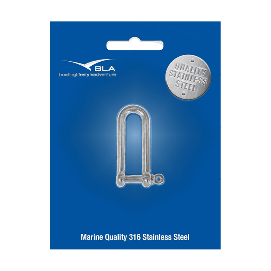BLA Long D Shackle - 316 Grade Stainless Steel