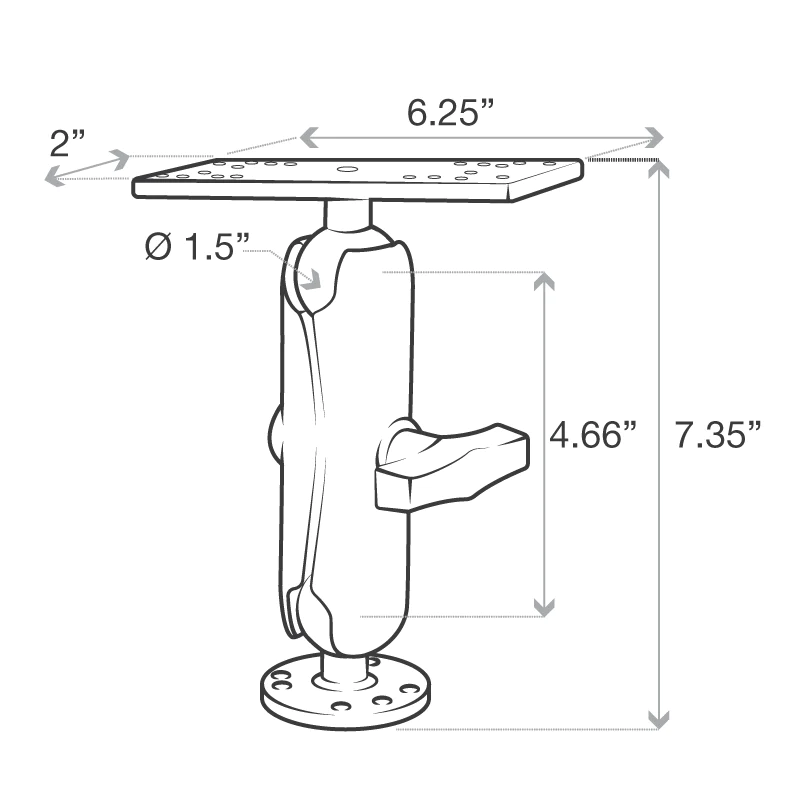 RAM Mounts Drill-Down Marine Electronic Mount