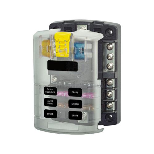 Relaxn 6 gang Fuse Block with Clear Cover & Negative Bus