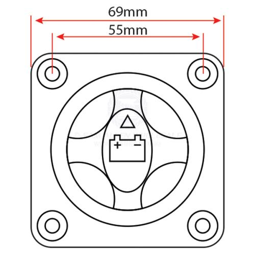 Relaxn Compact Battery Isolator Switch - 4 Position