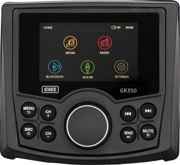 GME GR350 Compact AM/FM Marine Stereo with Cover, Bluetooth &amp; USB Input