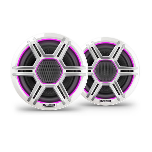 Fusion Apollo Speakers - 6.5" LED Marine Speakers with Sports White Grilles