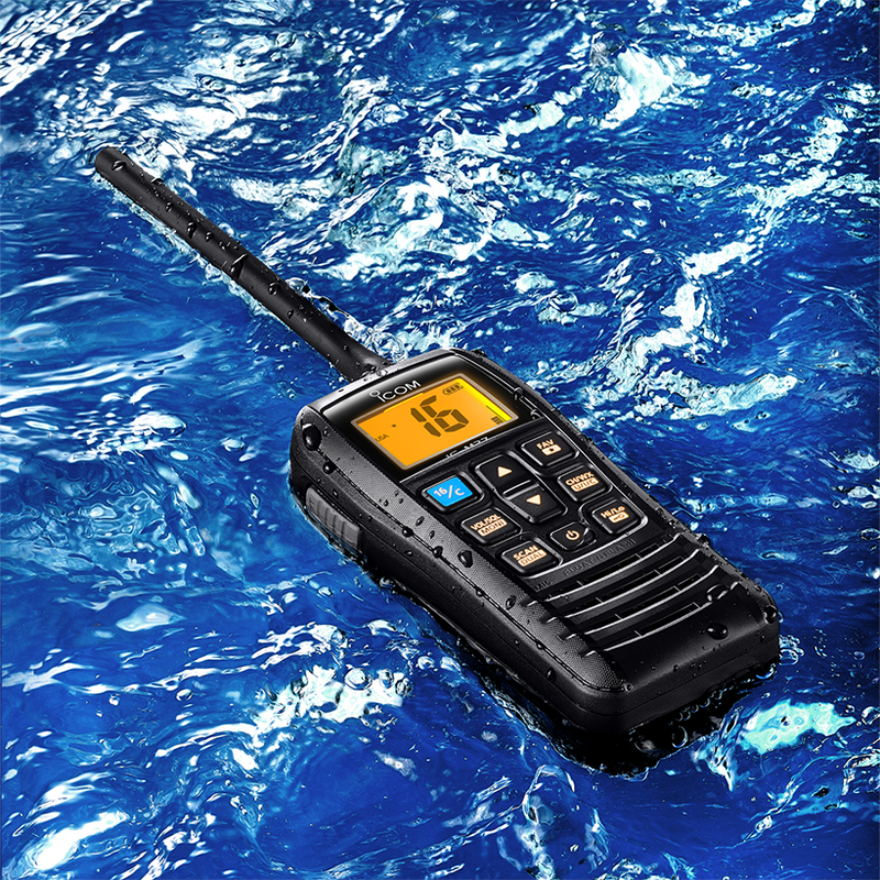 ICOM IC-M37 VHF Marine Radio - 6 Watt VHF with Float'n Flash and 12 Hours of Operation