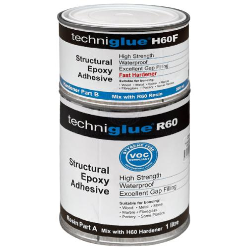 ATL Techniglue R60 / H60 - R60 Resin 1 litre + H60F Fast Hardener 500ml