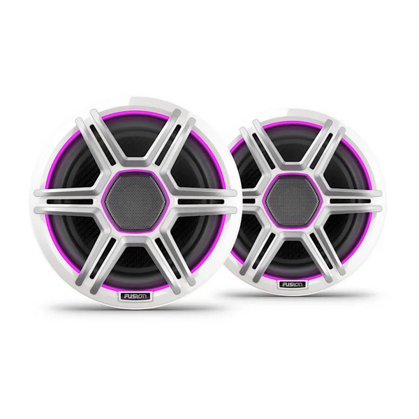 Fusion Apollo Speakers - 7.7" LED Marine Speakers with Sports White Grilles