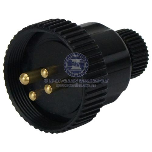 SAW Electrical Connectors - Chrome Plated Brass - 4 Pin Plug Only