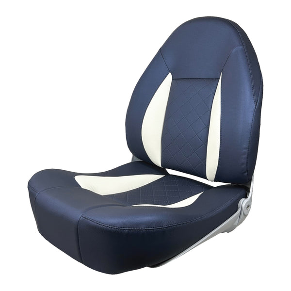 RWB Marine Axis Ranger Hi Back PRO Folding Seat Blue / White