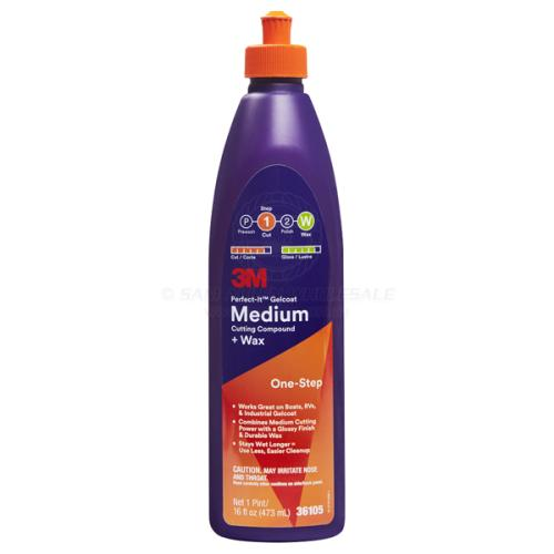 3M Perfect-IT Gelcoat Medium Cutting Compound + Wax (One-Step) - 1 x 473ml