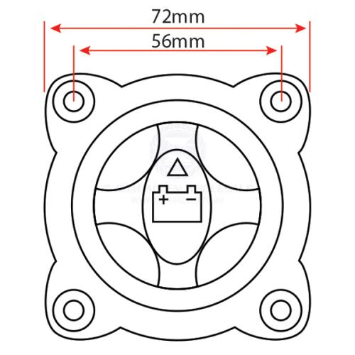 Relaxn Battery Isolator Switch - 2 Position Surface and Recessed Mount