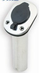 Rod Holder Flush Mount Angled with Cap - Stainless Steel (192542)