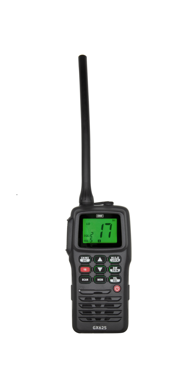 GME GX625 - 5/1 Watt Handheld VHF Marine Radio