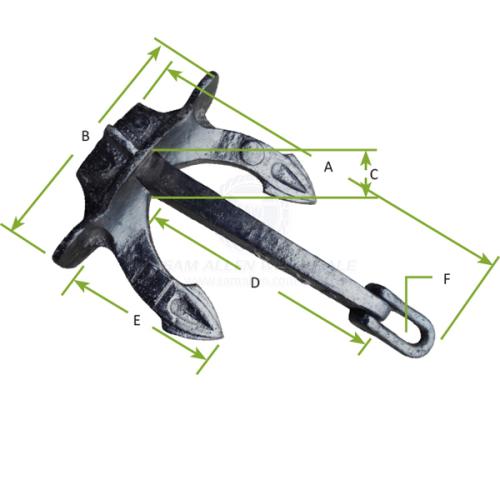 SAW Halls Stockless Anchor - 250kg