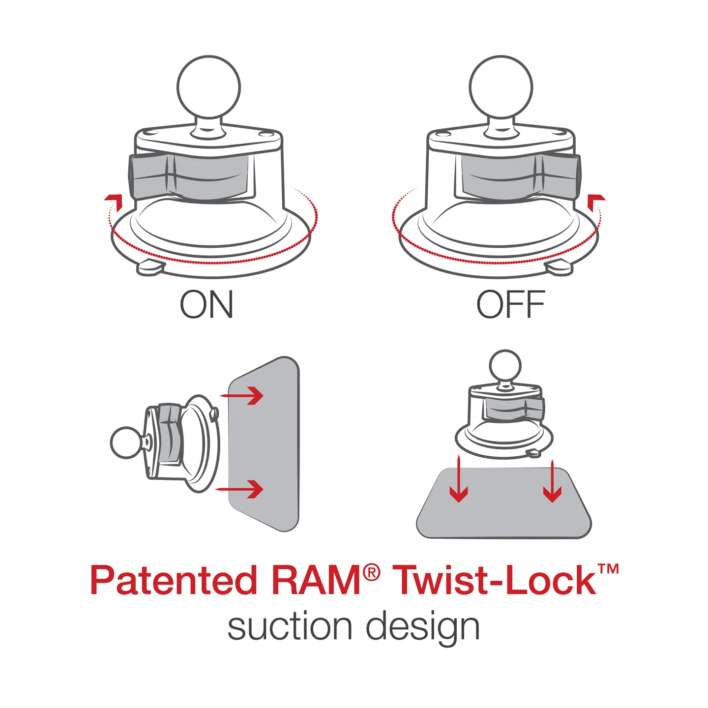 RAM Mounts X-Grip® Large Phone Mount with Twist-Lock™ Suction Cup - Long - Image 8