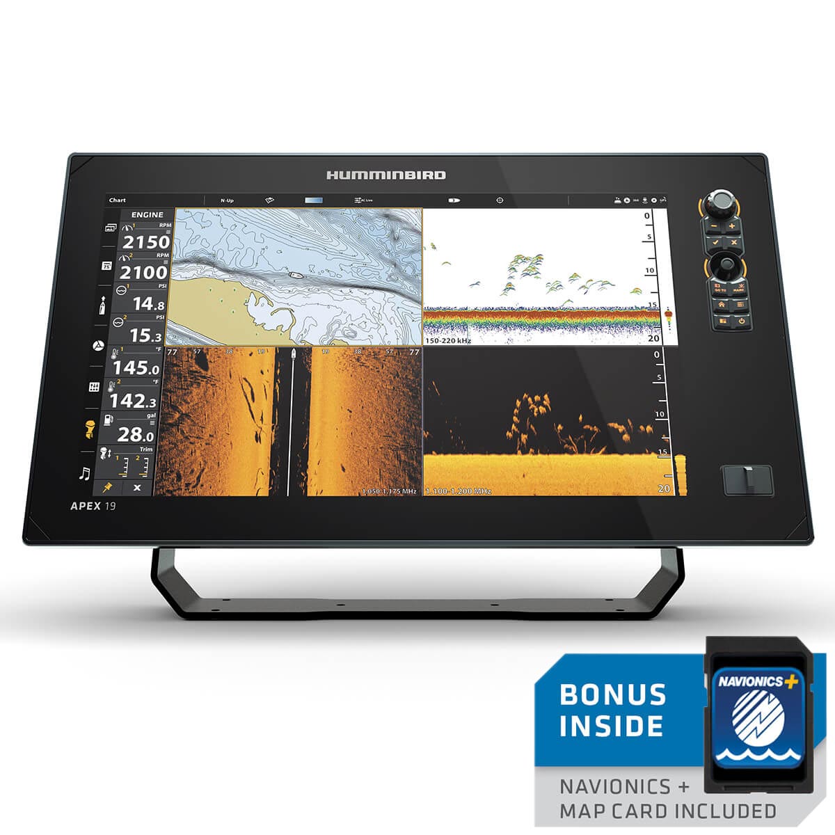 Humminbird APEX 19 MEGA SI+ CHARTPLOTTER INC NAV CARD