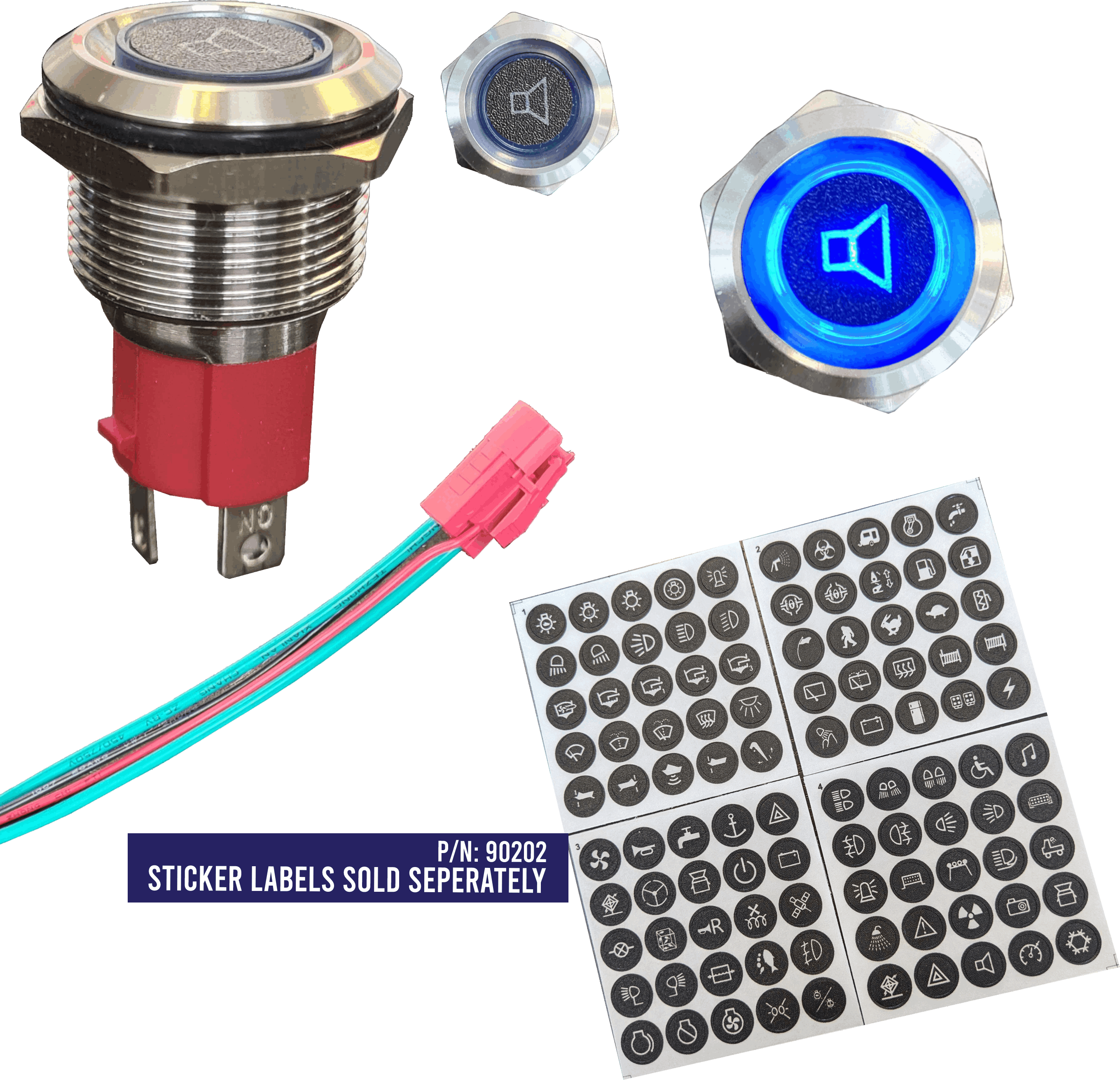 Bell Marine Viper Elite Backlit Stainless Steel On-Off Switch - Image 4