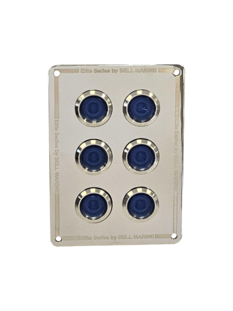 Bell Marine Elite Backlit Switch Panel 6 Gang Inline or SBS 15 AMP