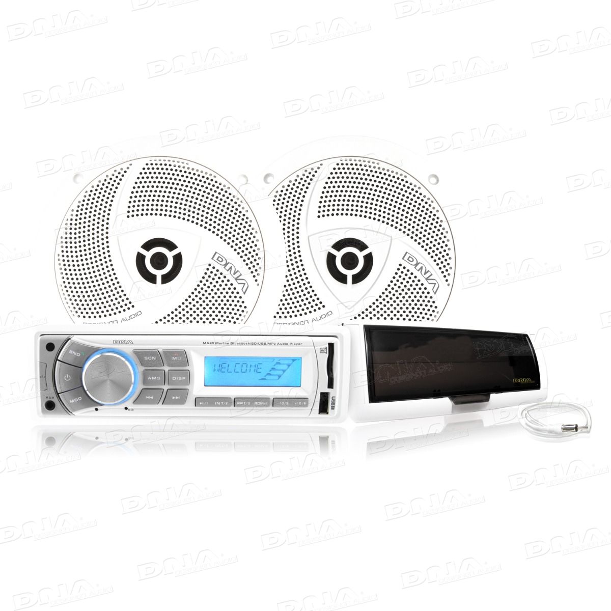 DNA AM/FM/USB/SD/MP3 Multimedia Player with Speakers, Cover and Antenna 