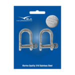 BLA Standard D Shackle - 316 Grade Pressed Stainless Steel