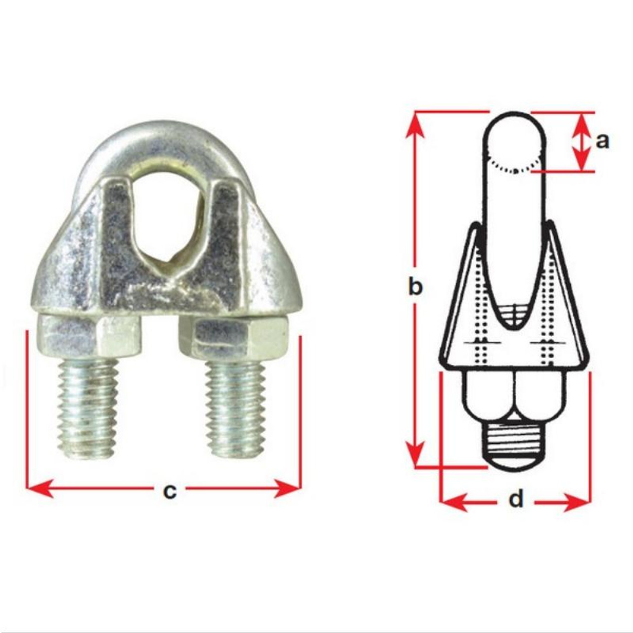 BLA Wire Rope Grips - Galvanised