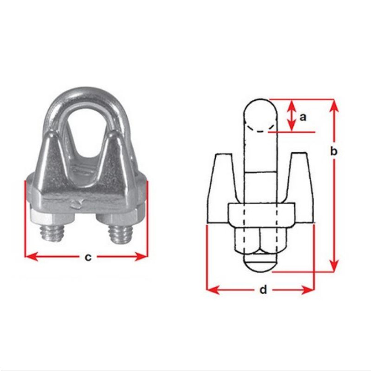 BLA Wire Rope Grips - 316 Grade Stainless Steel