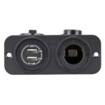 Relaxn Power Outlet and Dual USB Charger Combo - Flush Mount