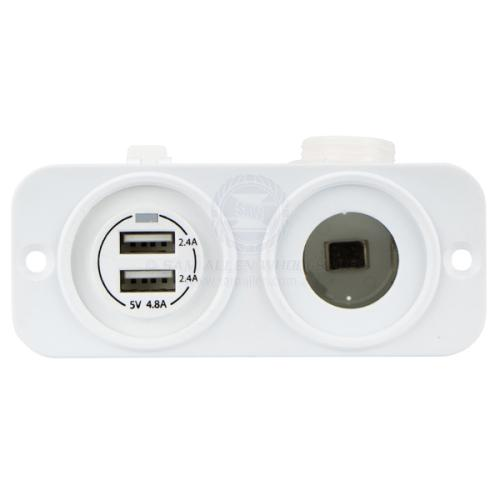 Relaxn Power Outlet and Dual USB Charger Combo - Flush Mount - Image 6