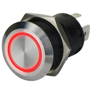 RELAXN Switch - 20A Stainless Steel Push Switch with LED Light Ring