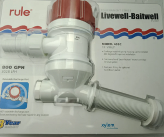 Rule 430C - 12V 800GPH Tournament Series Livewell Baitwell Pump - Angled Inlet 